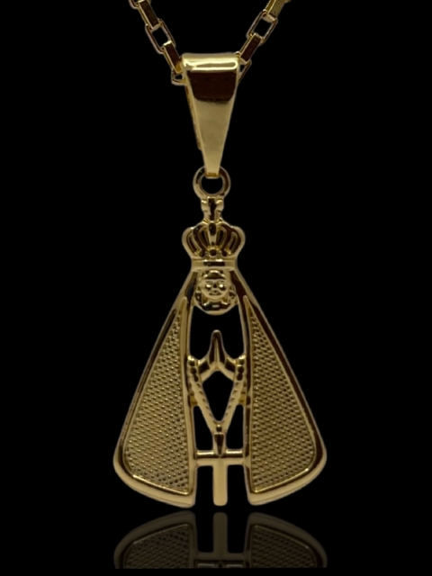 PINGENTE NOSSA SENHORA VAZADA - 1,8X1,5CM - BANHADO A OURO 18K