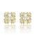 PAR DE BRINCOS MODELO QUADRADO 9 PEDRAS - 0,9X0,9CM - BANHADO A OURO 18k - comprar online