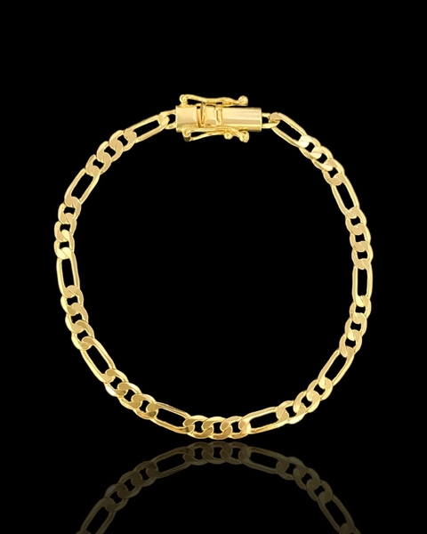 PULSEIRA 3 POR 1 FECHO TRAVA DUPLA (4mm) - BANHADO A OURO 18k