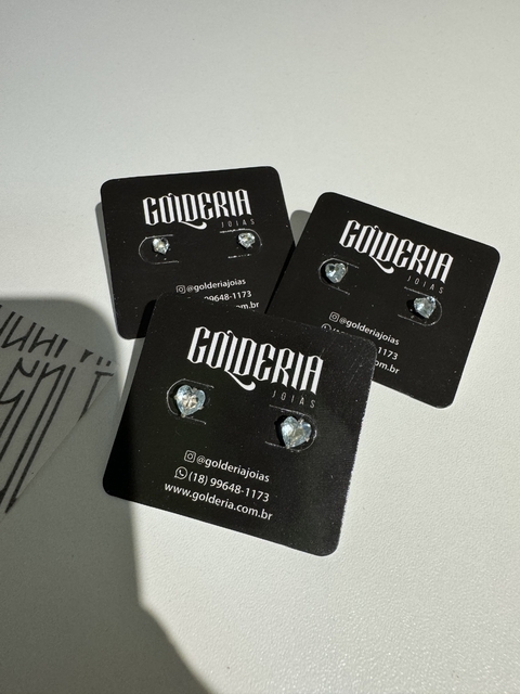 Trio de Brincos Coração Azul Bebê- Prata 925