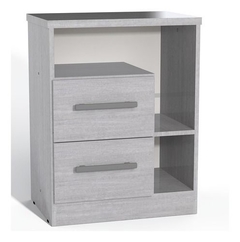 Mesa de luz dos cajones y estantes - comprar online
