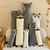 Peluche Almohada Gato Largo 70cm 2 colores gris y blanco