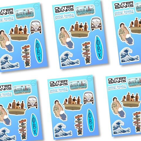 Cartela de Adesivo Outer Banks OBX