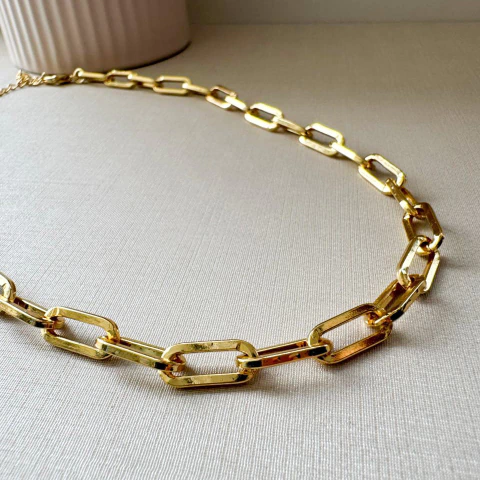 Choker de Elos Retangulares - Banhado no Ouro 18K - comprar online