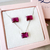 Conjunto Delicadeza Colar e Brinco Zircônia Rosa - Banhado no Ródio - comprar online