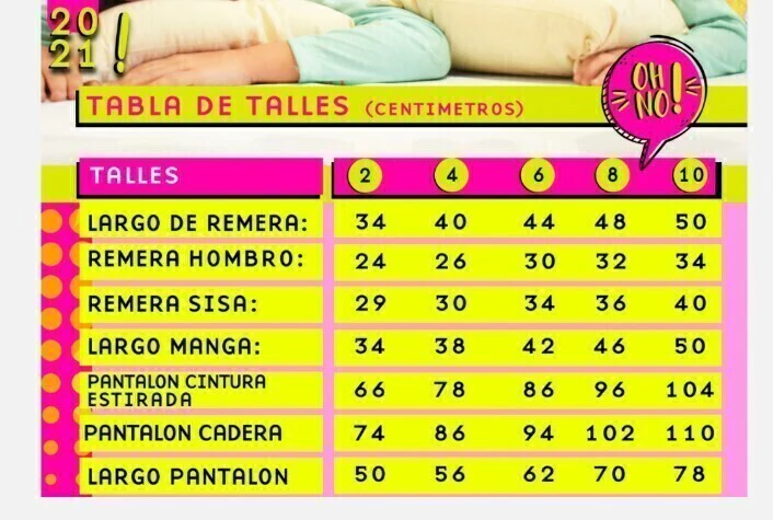 Talles pijamas animados