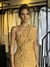 Vestido midi texturizado fivela dourada na internet