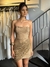 Vestido Curto Rede Brilhosa Lenço na Barriga Corset - comprar online