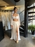 Conjunto Havaí Tule Fivela Dourada Grande Saia e Cropped