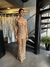 Vestido Longo Rede Brilhosa Forro mais Curto Argola no Busto