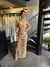 Vestido Longo Rede Brilhosa Forro mais Curto Argola no Busto na internet