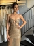 Vestido Longo Rede Brilhosa Forro mais Curto Argola no Busto - Loja Cazi