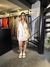 Vestido Tônia Lenço Sobreposto Detalhe em Miçangas - Loja Cazi