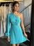 Vestido Tônia 1 Ombro Manga Longa Costas Nua Duas Tiras