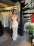 Vestido Longo Rede Brilhosa Forro mais Curto Argola no Busto - loja online