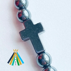 Pulseira de Hematita - CRUZ