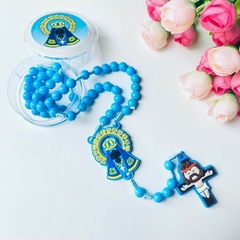 Terço Infantil Azul com Aparecida Emborrachada