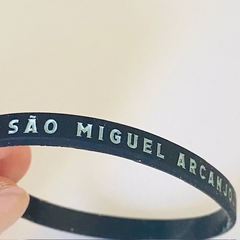 Pulseira de Silicone Fina São Miguel Preta - LANÇAMENTO! - loja online
