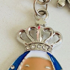 Chaveiro Strass - Aparecida Infantil Prata