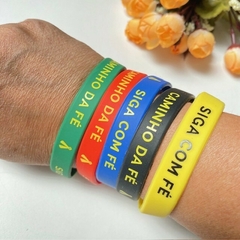 Pulseira de Silicone de Caminho da Fé - Preta