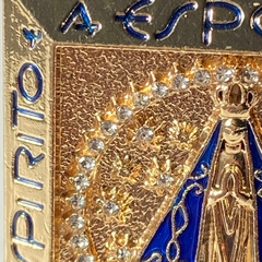 Enfeite de Mesa Nicho de Aparecida Dourado com Strass