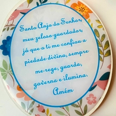 Placa com Oração do Santo Anjo - Azul
