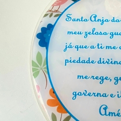 Placa com Oração do Santo Anjo - Azul