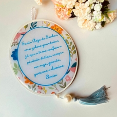 Placa com Oração do Santo Anjo - Azul