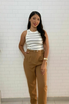 Calça Alfaiataria com Cinto - Lune Store