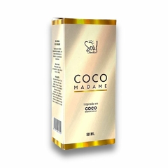 Embalagem da Deo Colônia Coco Madame da Soul Cosméticos, 50ml, inspirada em Coco Mademoiselle.