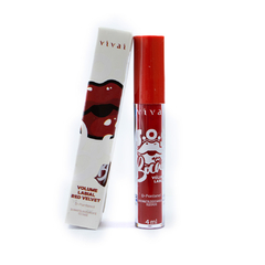 Gloss labial Vivai Bocão Colors Volume na cor Red Velvet, embalagem de 4 ml.