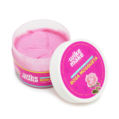 Esfoliante corporal Rosa Mosqueta da Wike Make em embalagem de 250g, com textura cremosa e cor rosa.