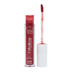 Gloss labial Mega Volume Fabulous Cor 03 da Soul Cosméticos, com aplicador visível.