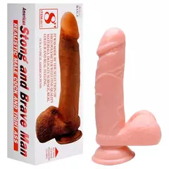 Pênis Realístico Grande 19,5 X 4,4Cm Com Vibro Escroto E Ventosa - comprar online