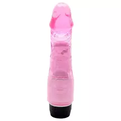 Pênis Realístico Vibrador 18,5 X 4Cm Jelly Transparente Rosa na internet