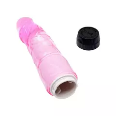 Pênis Realístico Vibrador 18,5 X 4Cm Jelly Transparente Rosa - loja online