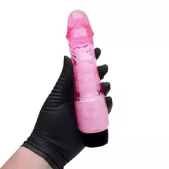 Imagem do Pênis Realístico Vibrador 18,5 X 4Cm Jelly Transparente Rosa