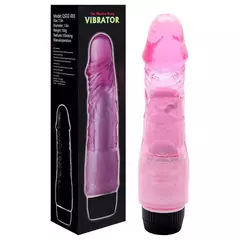 Pênis Realístico Vibrador 18,5 X 4Cm Jelly Transparente Rosa - comprar online