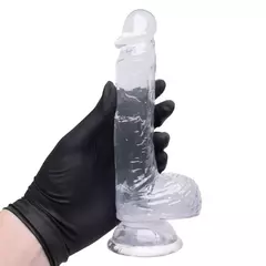 Pênis Realístico Transparente 24 x 3,8Cm Clear Silicone com Escroto e Ventosa na internet