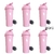 Vaso Shaker Mezclador Rosa / Gym - Proteínas 600ml X 6 Unidades