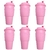 Vaso Térmico Rosa Con Banda X 6 - Tipo Starbucks