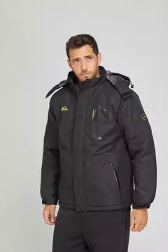 CAMPERA SNOW HOMBRE PIEL INT. CAP. DESM. NEGRO - comprar online