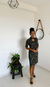 Vestido Estampado em malha modelo 002 - Preto