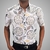 Camisa Slim manga curta Estampada - Mista (algodão + poliéster)