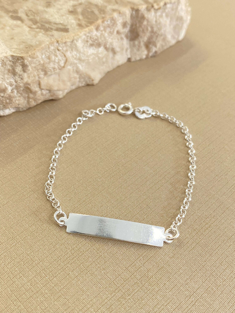 Pulseira Chapinha Infantil Prata 925
