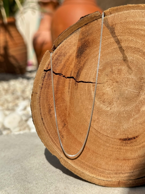 Corrente Veneziana V15 80Cm Unissex Prata 925