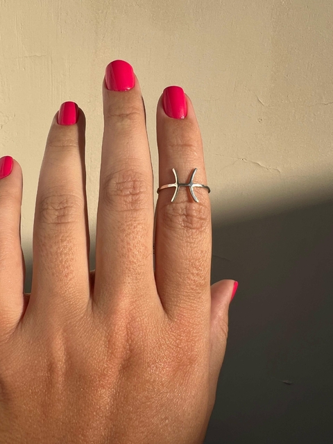 Anel Peixes Prata 925