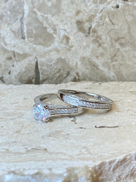 Duo de Anéis Prata 925 6mm