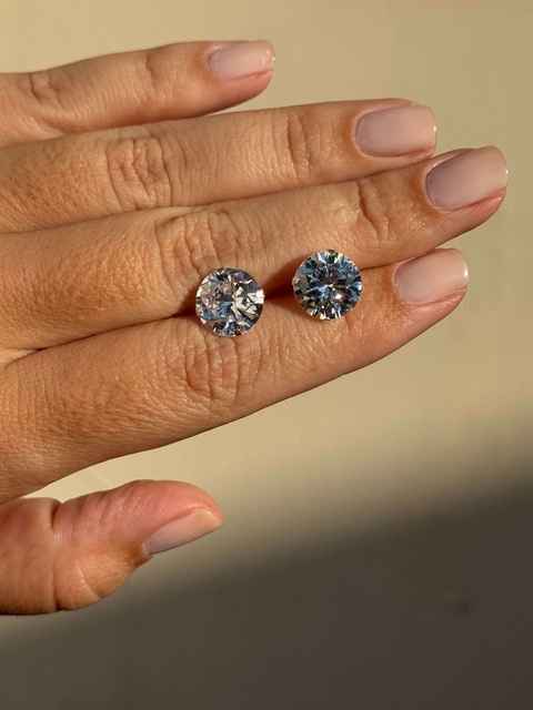 Brinco Zircônia 12mm Prata 925