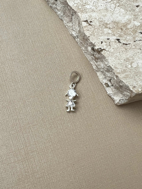 Berloque Menina De Zirconia Prata 925